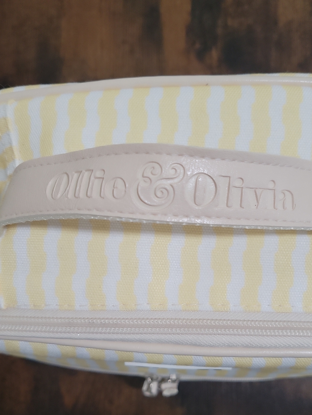 Ollie & Olivia Pink Bow & Yellow Stripe Lunch Bag Like New Cosmetic Bag - Picture 3 of 7